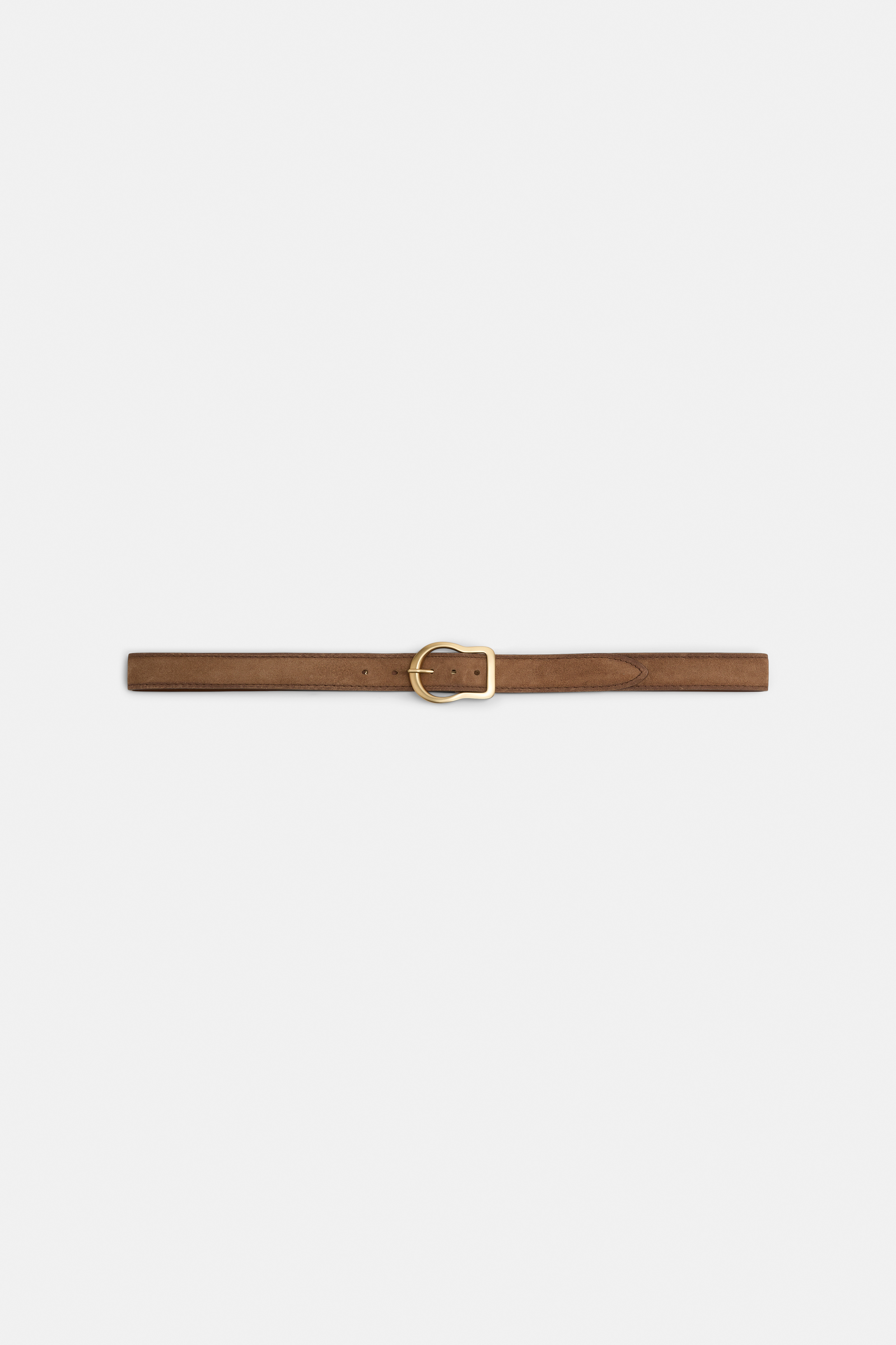 Dorothee Schumacher Suede belt with signature buckle buckwheat